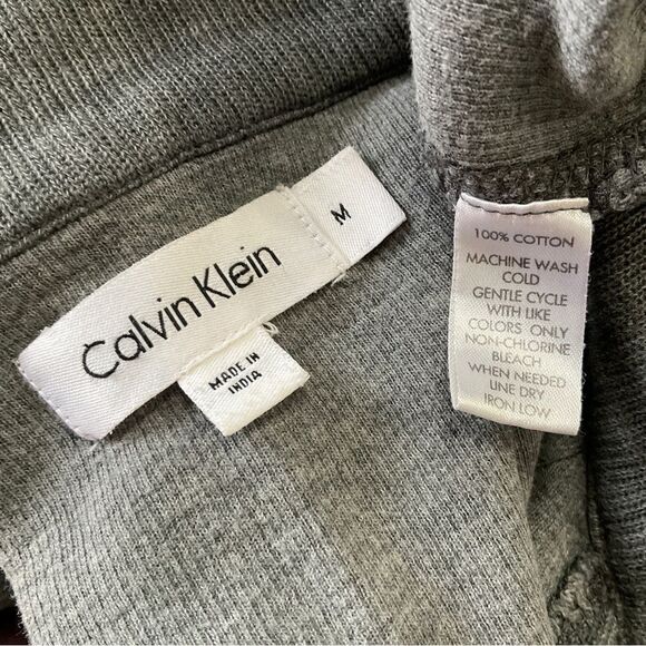 Calvin Klein Gray Long Sleeve 1/4 Zip Pullover Sweater Medium - Picture 4 of 5
